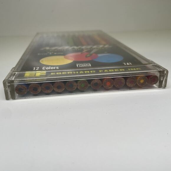 VTG Eberhard Faber Mongol Paint With Pencils Set 12 #741 w/ Plastic Case Unused - Picture 2 of 3